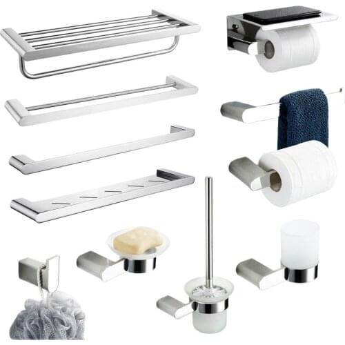 Mirror Bathroom Accessories Towel Rack Toilet Paper Holder Soap Dish Towel Bar Towel Ring Hook Bathroom Hardware
