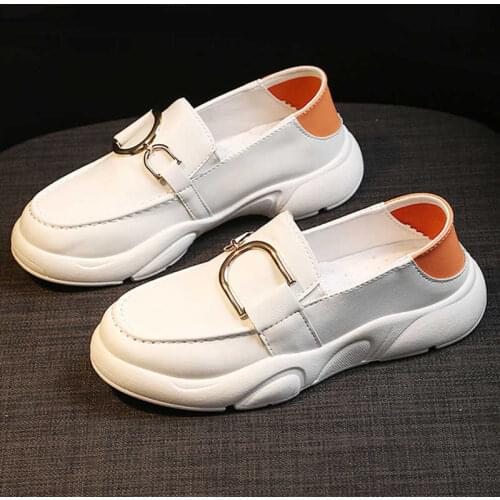 2021 Summer Women Sneakers Slip On Flats PU Sports Leisure Shoes Woman White Loafers zapatos mujer Platform Sneaker AC600