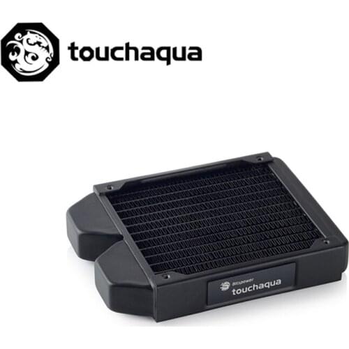Touchaqua 120mm Radiator Copper 27mm Thickness Computer Water Discharge Liquid Heat Exchanger G1/4 Threaded use for 12cm Fans