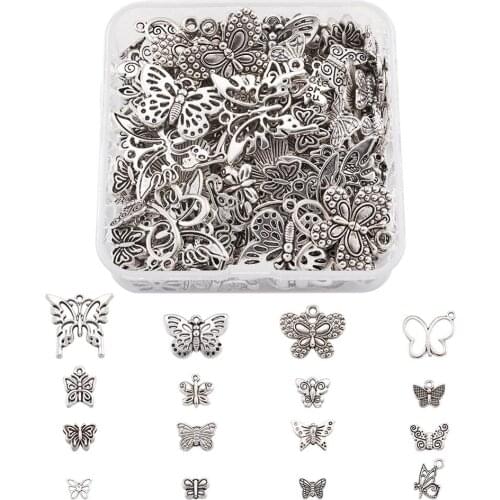 1 Box Tibetan Style Butterfly Alloy Beads For Bracelet Necklace Pendants DIY jewelry making Decor accessories