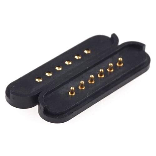 1 Pair Magnet Pogo pin connector 6 pins Pitch 3.0 mm SMT male female 1A Power Charge Spring Loaded Header Modular Contact Strip
