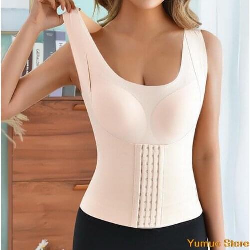 2021 Womens Belt Reduction Corrective Bra Seamless Underwear Slimming Abdominal Vest Tight Fit Fitness Vest BodysuitColombian