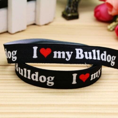 5/8'' Free shipping Fold Elastic bulldog printed headband headwear hairband diy decoration wholesale OEM H5314