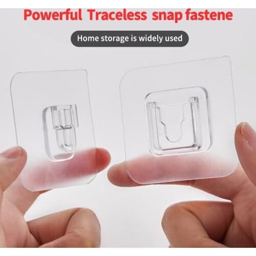 5pcsDouble-Sided Adhesive Wall Hooks Hanger Strong Transparent Hooks Suction Cup Sucker Wall Storage Holder For Kitchen Bathroo