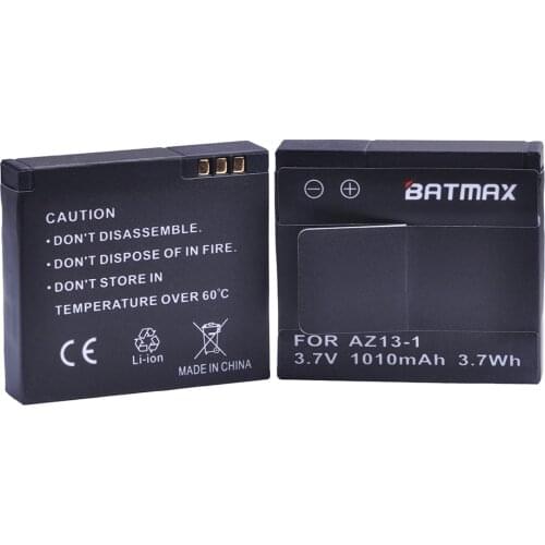 Batmax 2pc AZ13-1 AZ13 Rechargable Li-ion Battery For Xiaomi Yi Action Cameras