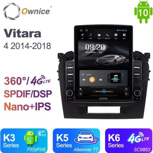Ownice Android 10.0 Car Radio for Suzuki Vitara 4 2014 - 2018 GPS 2 Din Auto Audio System Stereo Player 4G LTE Tesla Style