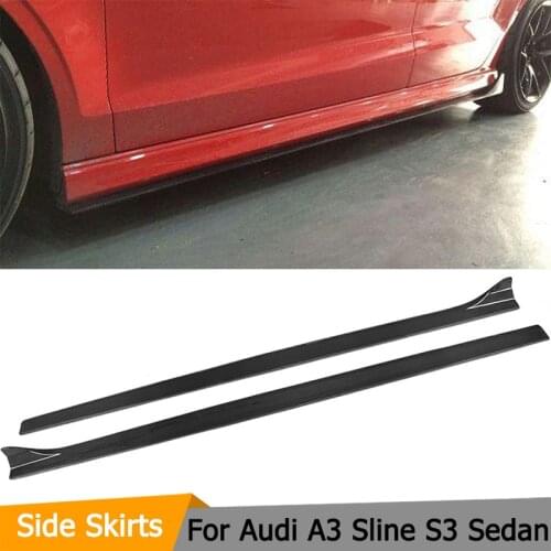 Carbon Fiber Side Skirts Bumper Kits for Audi A3 Sline S3 Sedan 4 door 2013 - 2017 Door Bumper Extenstion Lip Not for Standard