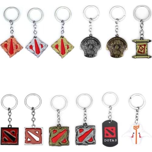 Game Dota 2 Keychain Alloy Immortal Champion Shield Bronze Metal Key Rings For Gifts Chaveiro Key Chain Dropshipping