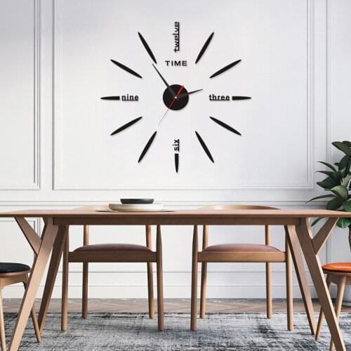 1Pcs DIY Watch Clock Living Quartz Acrylic Mirror Surface Wall clock Time table Living Room Home Office New Fashion Decor