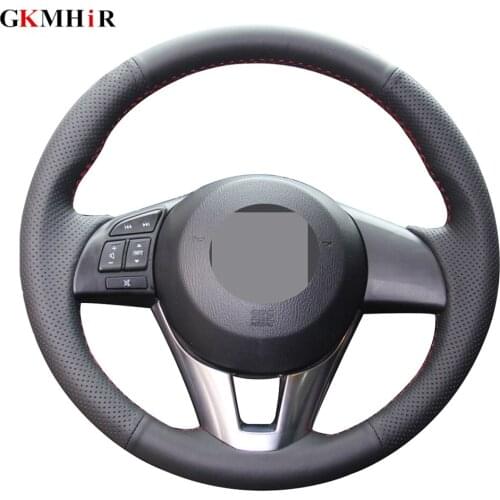 Black Artificial Leather Car Steering Wheel Cover For Mazda CX-5 CX5 Atenza 2014 New Mazda 3 CX-3 2016 Scion IA 2016