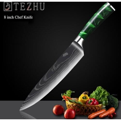 Damascus Laser Meat Slicing Knife Japanese Sashimi Cooking Chef Knife Kitchen Knife Twosun Knife Green Twig Boning Knife