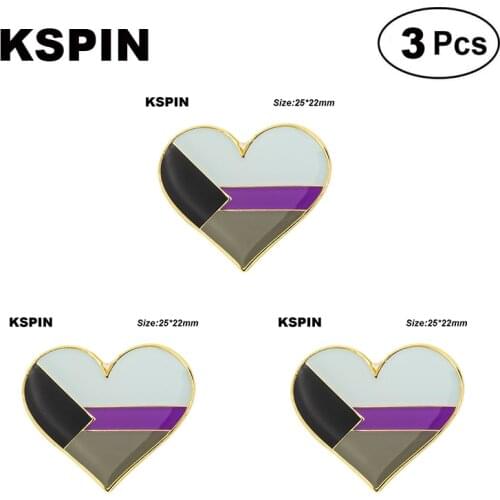 Demisexual Pride Heart Badge Lapel Pin Brooches Pins Flag badge Brooch Badges