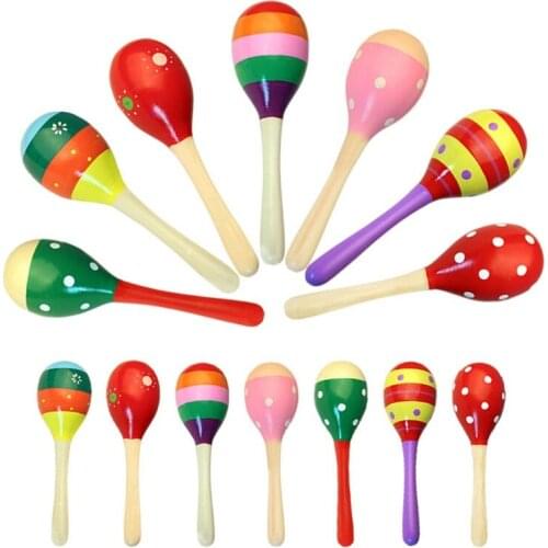 Baby Music Toys Kid Child Infant Sand Hammer Early Education Tool Rattle Musical Instrument Percussion Toy Wooden sand mallet
