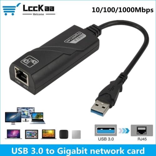 LccKaa USB 3.0 Ethernet Adapter Network Card USB 3.0 to RJ45 Lan Gigabit Internet for Computer for Macbook Laptop Usb Ethernet