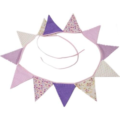 New Colorful Fabric Flags Banners Wedding Decor Bunting Party Garland Decoration