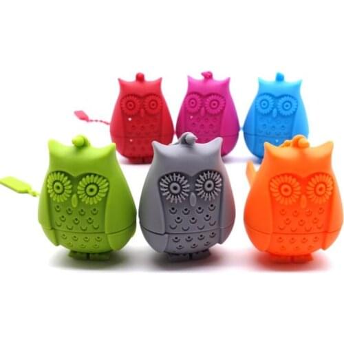 Hot Sale Owl Tea Bags Tea Strainers Silicone Teaspoon Filter Infuser Silica Gel Filtration coffee tea infuser LX9045