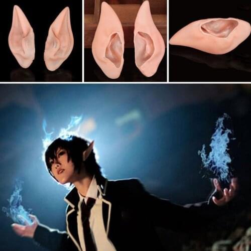 Halloween Party Cosplay Elf Half Ear Party Supplies Dress Up Tips Ear Latex Silicone Leprechaun Facial Decoration