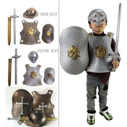 Toy Sword Role Play Armor Toy Warrior Props Wear Roman Sword Shield Set Boy Weapon Toy Warrior Sword Childrens Toy Gift