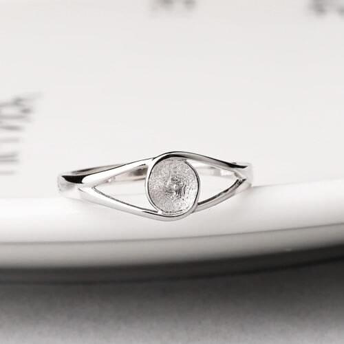 Fine Silver Ring 925 Sterling Silver Semi Mount Engagement Wedding Ring for Women 7-12mm Pearl or Round Bead Setting DIY Stone