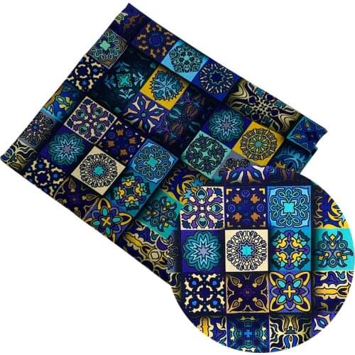 Beautiful Digital Printing 100% Cotton Fabric Blue Bottom Totem Pattern Sewing Material Children Fabric Diy Shirt Clothing