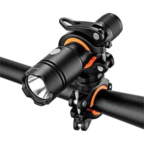 360 Degree Cycling Clip Clamp Rotation Bike Flashlight Torch Mount LED Head Front Light Holder Clip Bicycle Accessories