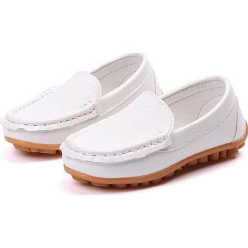 Big Children Yellow White Slip-on Casual Leather Shoes For Toddlers Baby Boys Girls Soft Bottom School Loafers Sneakers New 2020
