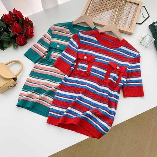 Женские полосатые футболки LWAIXS China At AliExpress