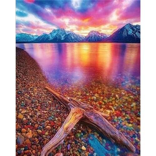 DIY 5D Diamond Painting Kits Sunset Beach Waves Full Round With AB Drill Embroidery Mosaic Art Kill Time Wall Decor Unique Gift
