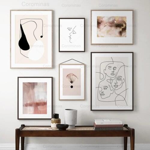 Pink Swirl Fluid Art Abstract Painting Nordic Posters and Prints Wall Art Canvas Painting Wall Pictures Living Room Decoration