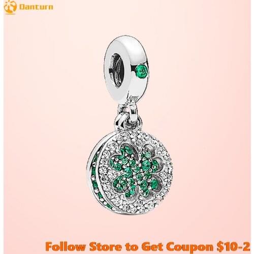 2020 New 925 Sterling Silver Beads Dazzling Clover Dangle Pendant Charms fit Original Pandora Bracelets Women DIY Jewelry