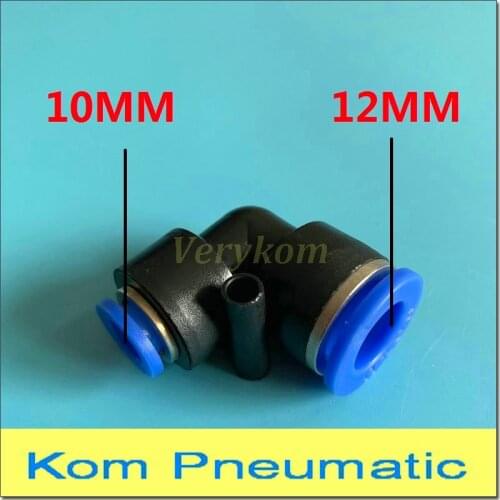 Wholesale 100pcs/lot Plastic Unequal Elbow Union 10MM To 12MM Reducer Pneumatic Air Fitting L Reducing Connector PVG 12-10 Joint