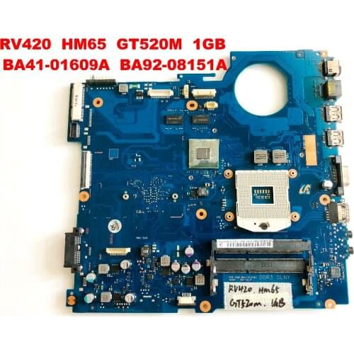 Original for SAMSUNG RV420 laptop motherboard RV420 HM65 GT520M 1GB BA41-01609A BA92-08151A tested good free shipping