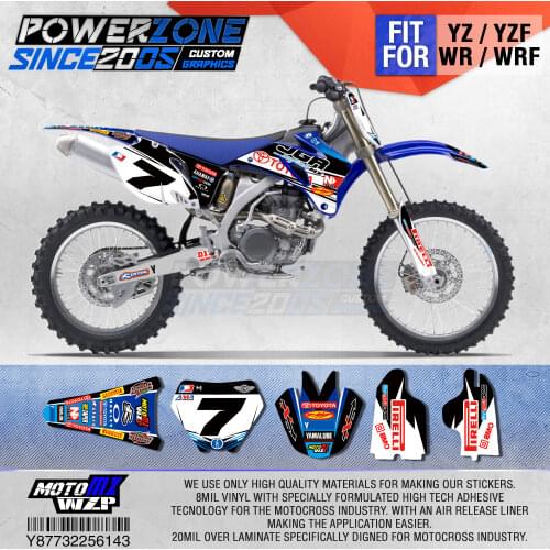 PowerZone Customized Team Graphics Backgrounds Decals 3M Custom Stickers For YAMAHA YZF250 450 06-09 WR250F/450F 07-13 07-11 143