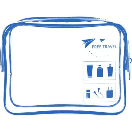 Portable Transparent Travel Cosmetic Bag Pouch Toiletry Zip Wash Toiletry Organizer Makeup Case