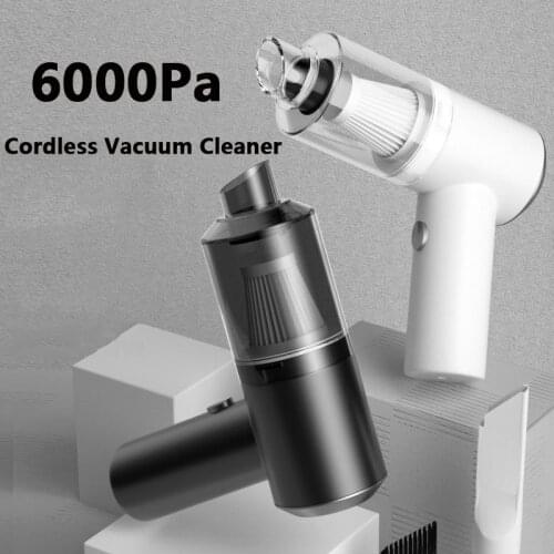 Wireless Car Vacuum Cleaner 6000Pa Wet Dry Mini Vacuum Cleaner Rechargeable Home Handheld Automatic Vacuum Cleaner High Suction