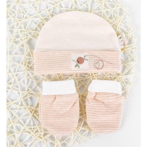 LionBear Newborn hat baby cap for boy 100% Organic Cotton 0-3 months Soft beanies for baby girls hats+mitten Baby Accessories