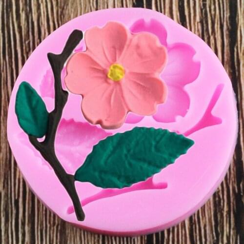 Flower Plum Blossom Silicone Molds Cupcake Topper Fondant Mold DIY Party Cake Decorating Tools Candy Clay Chocolate Moulds
