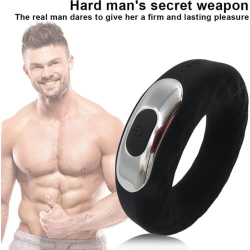 Silicone Vibrating Ring Penis Vibrator Massager Delay Ejaculation Mini Bullet Vibrator Erection Cock Lock Ring Sex Toys for Men