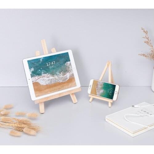 Foldable Desktop Wooden Phone Holder For iPad Mobile Phone Tablet PC Stand Holder Book Holder Mini Easel