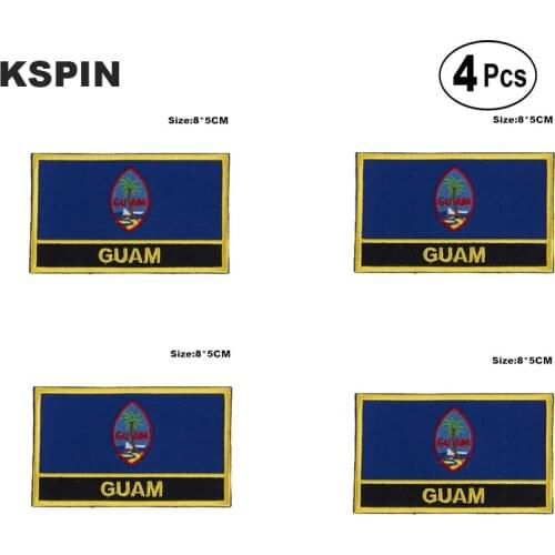 Guam Rectangular Shape Flag Iron on Saw on Patches Embroidered Flag Patches National Flag Patches for Clothing