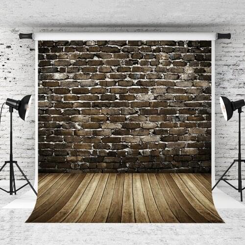 VinylBDS 5X7FT Old Brick Wall Photography Backdrop Wod Floor Newborn Backgrounds For Photo Studio