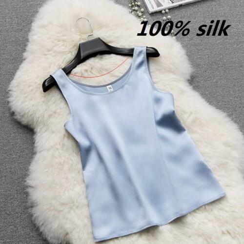Satin vest blue pink blouses shirts for women clothing streetwear sexy shirt summer clothes casual outfits 2021 fashion tank top