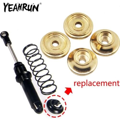 YEAHRUN 4Pcs Brass Spring Retainers Shock Cups for TRAXXAS TRX-4 1/10 RC Rock Crawler Car Upgrade Parts