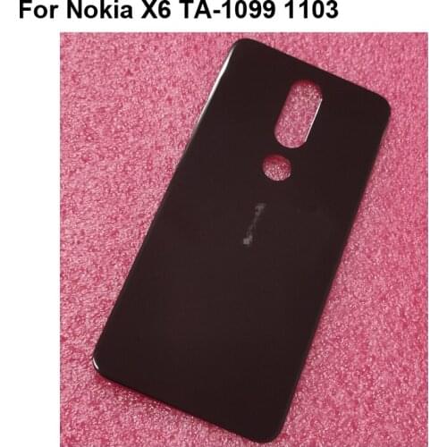 For Nokia X6 TA-1099 TA-1103 Back Battery Cover Rear Door Housing case Rear Glass parts For Nokia X 6