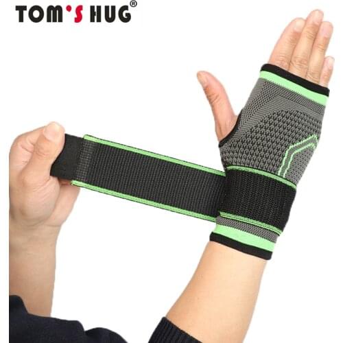 Toms Hug Pressurizable Bandage Wrist Support Palm Protect Wristband 1 Pair Professional Sports Wristbands Wrist Brace Green