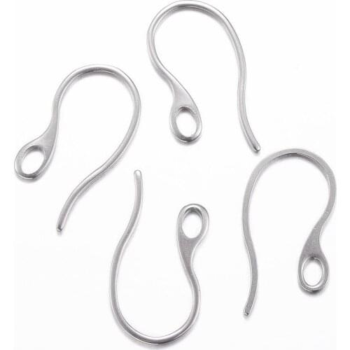 304 Stainless Steel Earring Hooks Ear Wire with Loop For Dangle Earring DIY Jewelry Making Golden/RoseGold/Stainless Steel Color