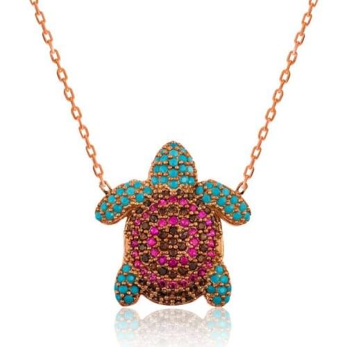 Silver Turtle Lady Necklace