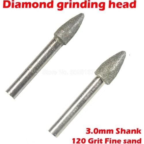 1Pcs Diamond Burs Grinding Wheel Abrasive Shank Wood Stone Engraving Power Head Needle Bits Burrs Metal Jade Burr Point Tool