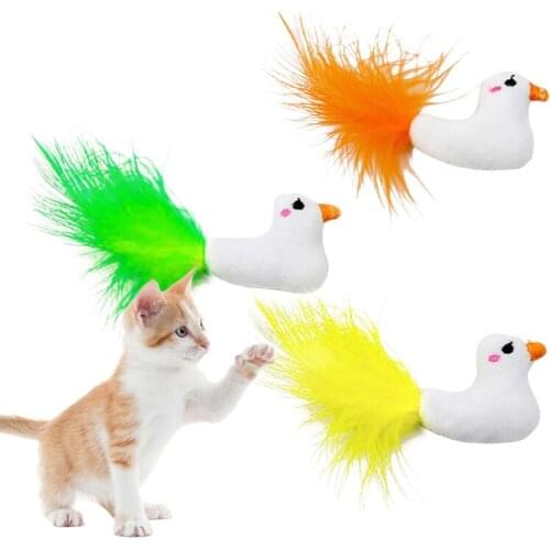 1PCS Legendog Catnip Duck Toy Fake Feather Kitten Chewing Toy Plush Catnip Toy Funny Interactive Toy Training Toys