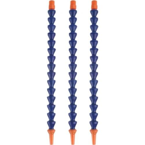 10 Pcs Round Nozzle 1/4PT Flexible Oil Coolant Pipe Hose Blue Orange